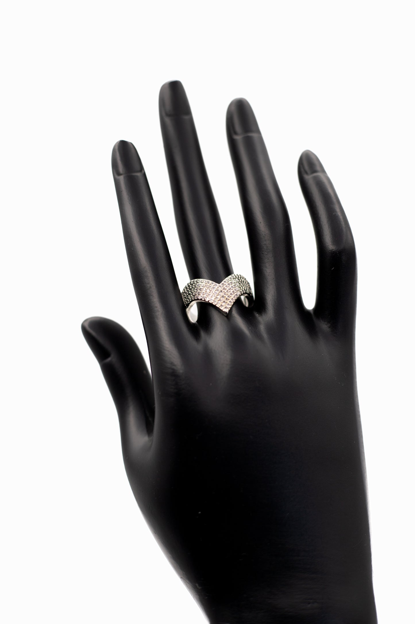 Radiant V-Shaped Pavé Chevron Statement Ring