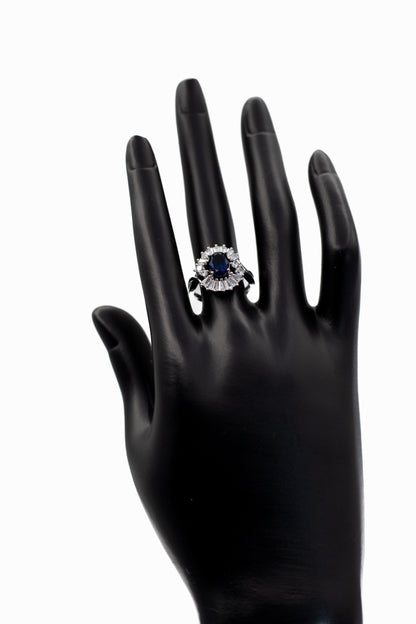 Silver Oval Radiant Crystal Ring (Adjustable)