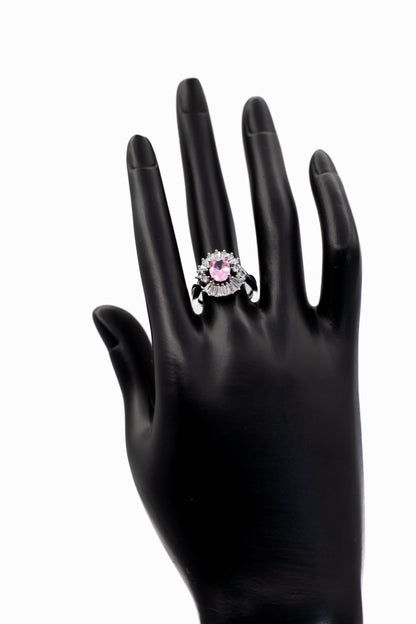 Silver Oval Radiant Crystal Ring (Adjustable)