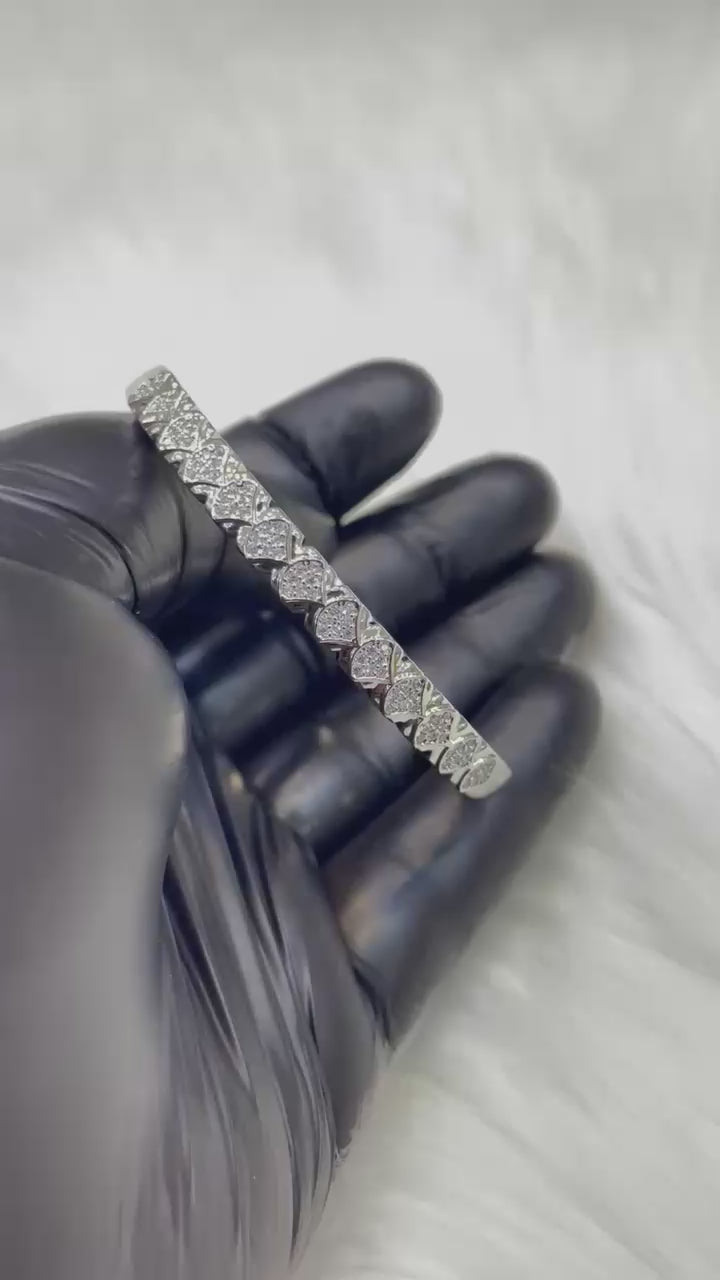 Eternal Hearts Pave-Set Diamond Bangle